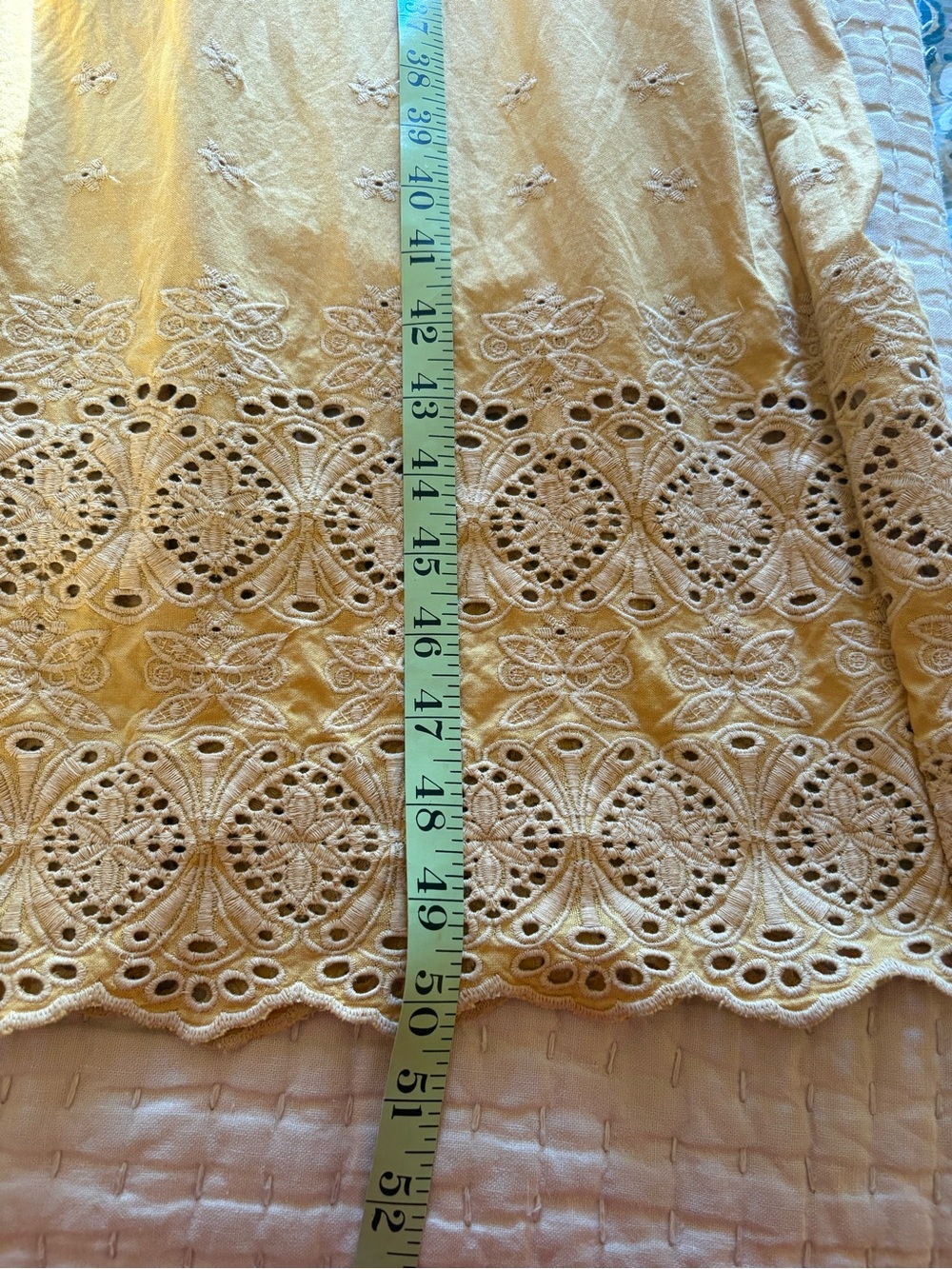 Christy Dawn Mustard Eyelet Maxi Dress with Tie Waist - Picture 7 of 10